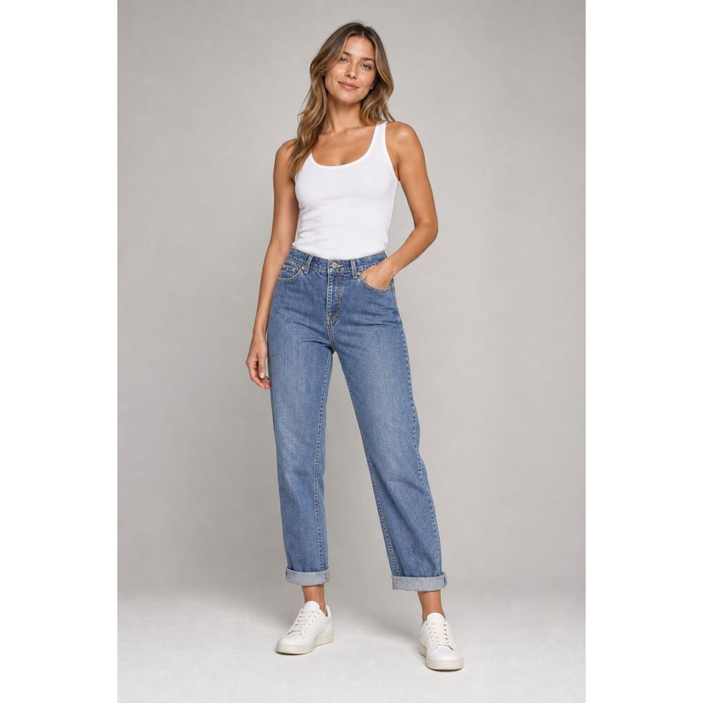 Tommy Hilfiger Jeans Womens Sz 8 Medium Wash Straight Leg Denim Retro Y2K Preppy